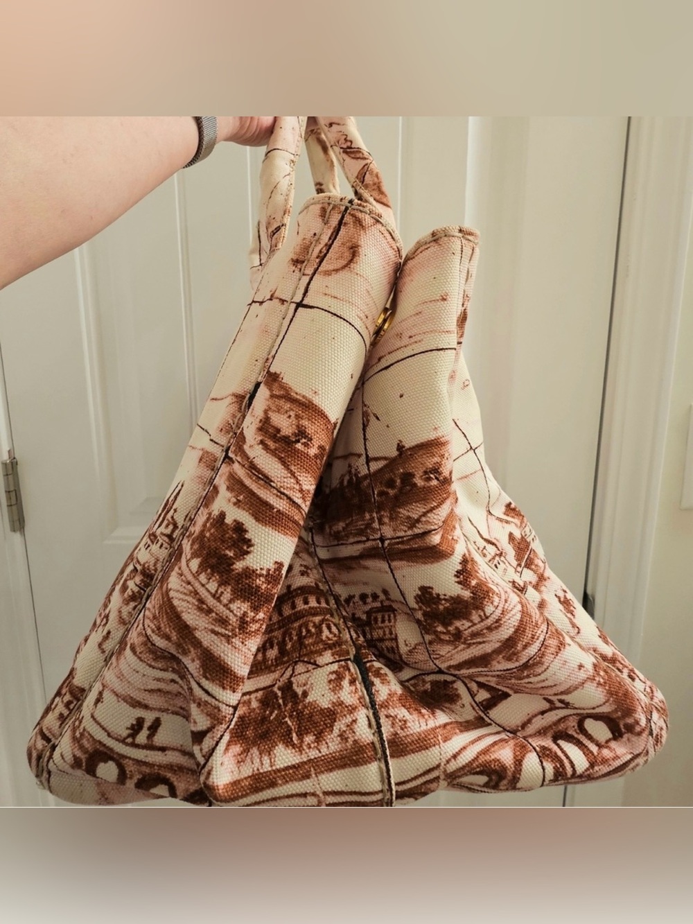 Prada Stampata Canapa Canvas Tote - Picture 4 of 13